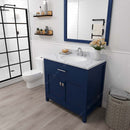 Modern Fittings Caroline 36" Single Bath Vanity with Calacatta Quartz Top and Round Sink