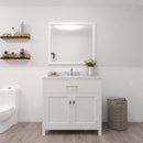 Modern Fittings Caroline 36" Single Bath Vanity with Calacatta Quartz Top and Round Sink Faucet