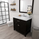 Modern Fittings Caroline 36" Single Bath Vanity with Calacatta Quartz Top and Square Sink Faucet