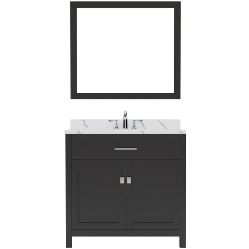 Modern Fittings Caroline 36" Single Bath Vanity with Calacatta Quartz Top and Square Sink