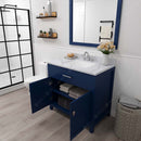 Modern Fittings Caroline 36" Single Bath Vanity with Calacatta Quartz Top and Square Sink