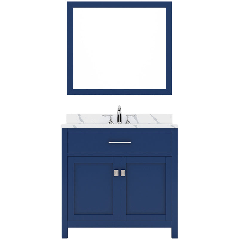 Modern Fittings Caroline 36" Single Bath Vanity with Calacatta Quartz Top and Square Sink