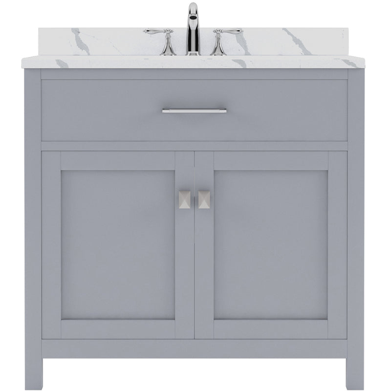 Modern Fittings Caroline 36" Single Bath Vanity with Calacatta Quartz Top and Square Sink