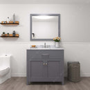 Modern Fittings Caroline 36" Single Bath Vanity with Calacatta Quartz Top and Square Sink Faucet