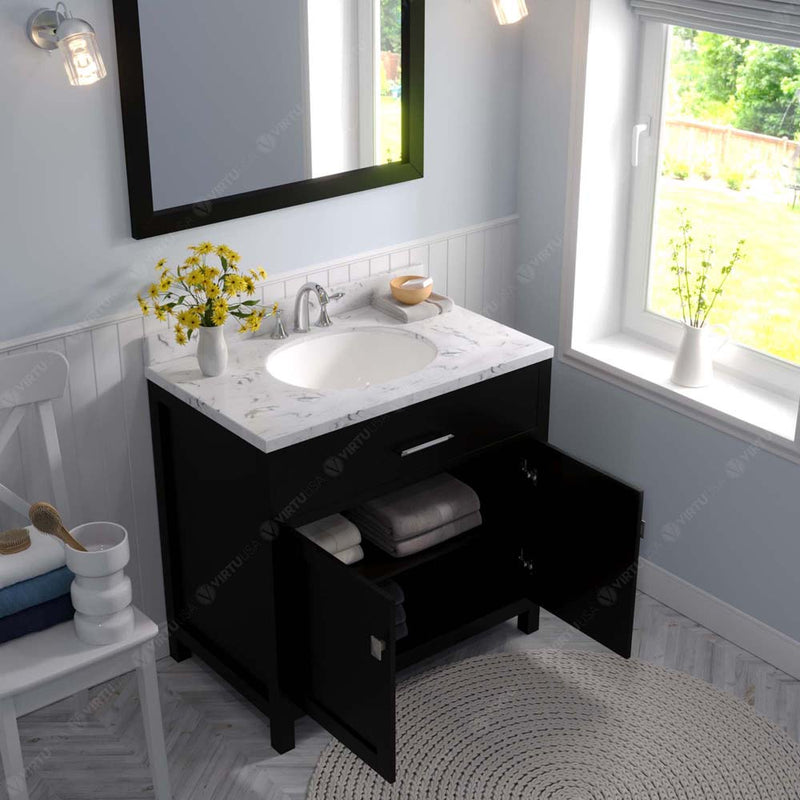 Modern Fittings Caroline 36" Single Bath Vanity with Cultured Marble Quartz Top and Round Sink