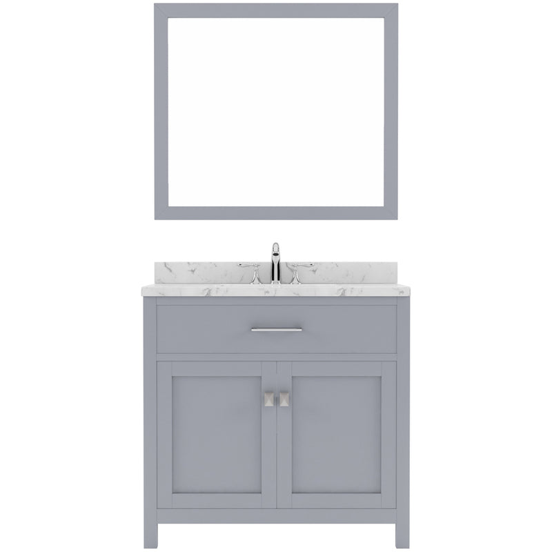 Modern Fittings Caroline 36" Single Bath Vanity with Cultured Marble Quartz Top and Round Sink Faucet