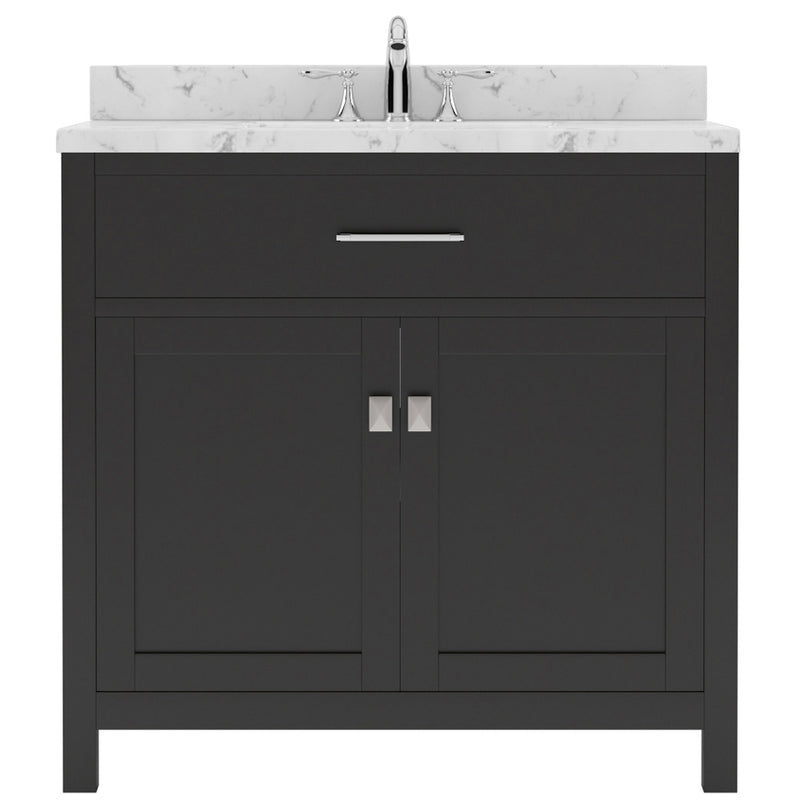 Modern Fittings Caroline 36" Single Bath Vanity with Cultured Marble Quartz Top and Square Sink