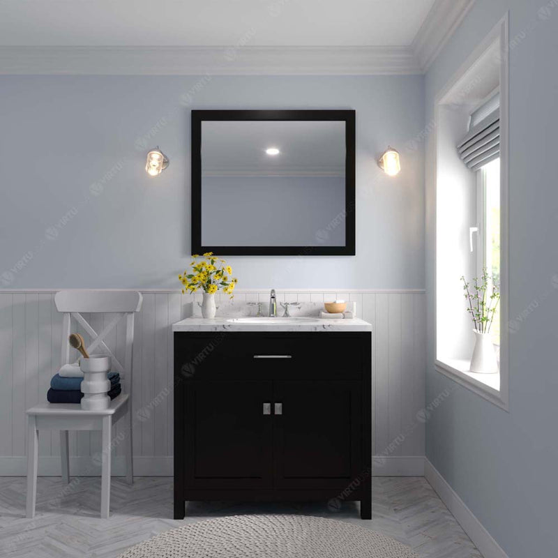 Modern Fittings Caroline 36" Single Bath Vanity with Cultured Marble Quartz Top and Square Sink Faucet