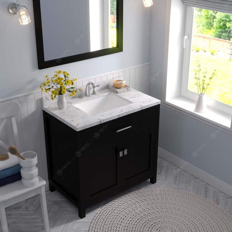 Modern Fittings Caroline 36" Single Bath Vanity with Cultured Marble Quartz Top and Square Sink