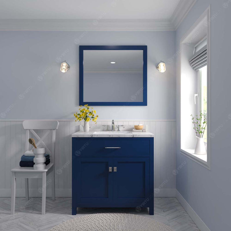 Modern Fittings Caroline 36" Single Bath Vanity with Cultured Marble Quartz Top and Square Sink