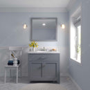 Modern Fittings Caroline 36" Single Bath Vanity with Cultured Marble Quartz Top and Square Sink Faucet