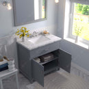 Modern Fittings Caroline 36" Single Bath Vanity with Cultured Marble Quartz Top and Square Sink Faucet