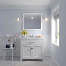 Modern Fittings Caroline 36" Single Bath Vanity with Cultured Marble Quartz Top and Square Sink Faucet