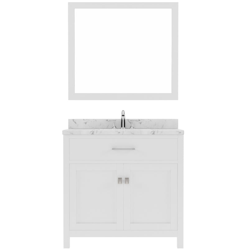 Modern Fittings Caroline 36" Single Bath Vanity with Cultured Marble Quartz Top and Square Sink