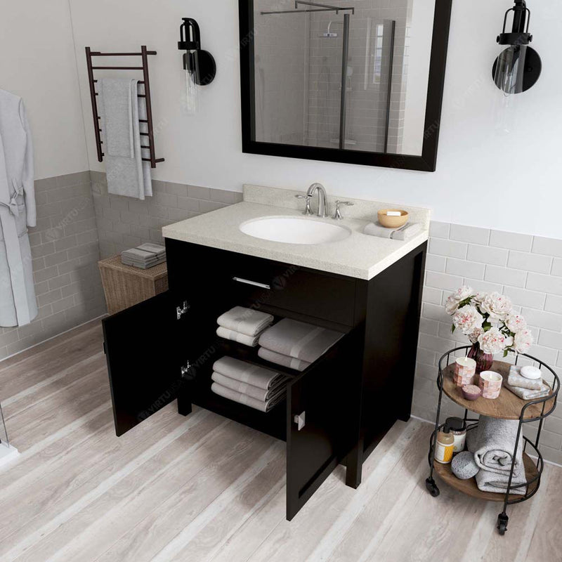 Modern Fittings Caroline 36" Single Bath Vanity with Quartz Top and Round Sink