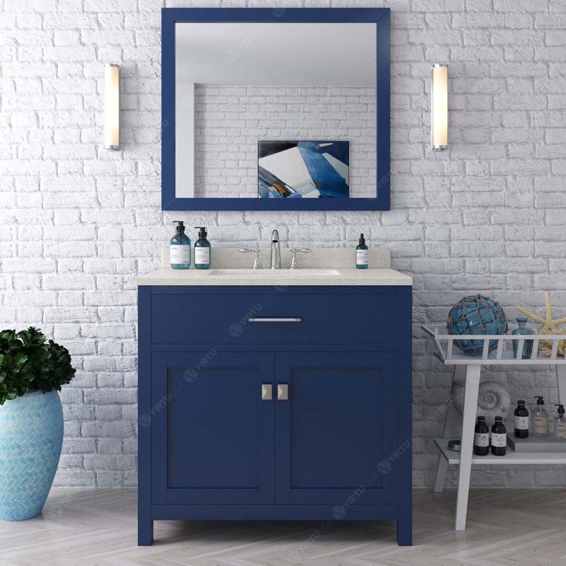 Modern Fittings Caroline 36" Single Bath Vanity with Quartz Top and Round Sink Faucet