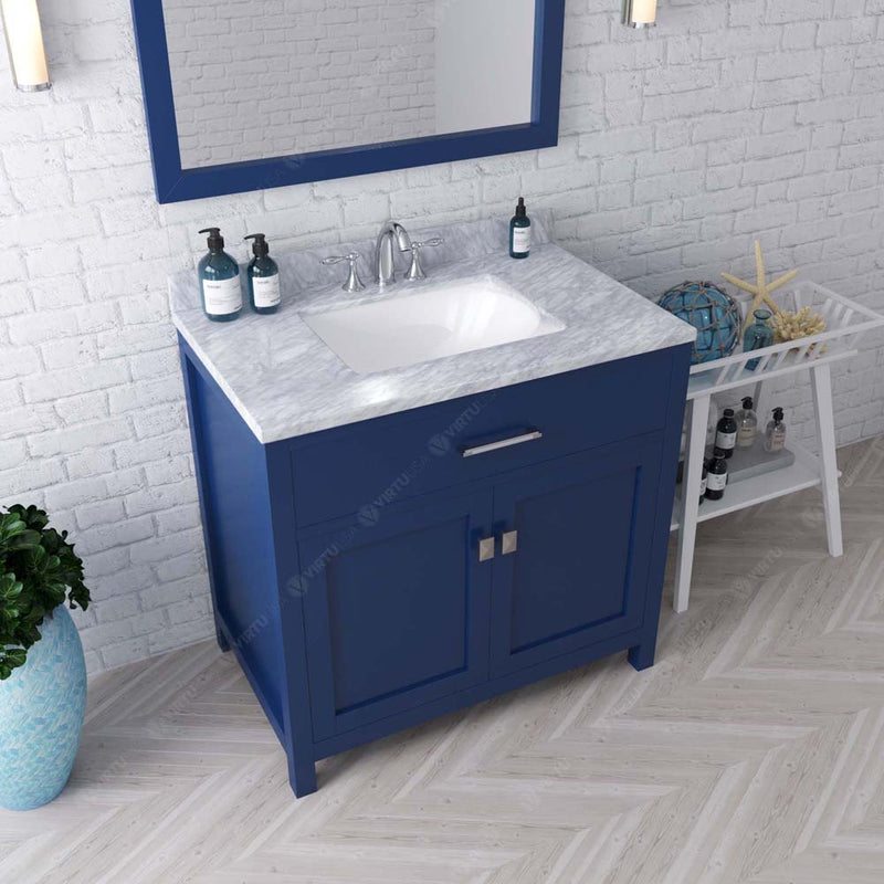 Modern Fittings Caroline 36" Single Bath Vanity with Marble Top and Square Sink Faucet