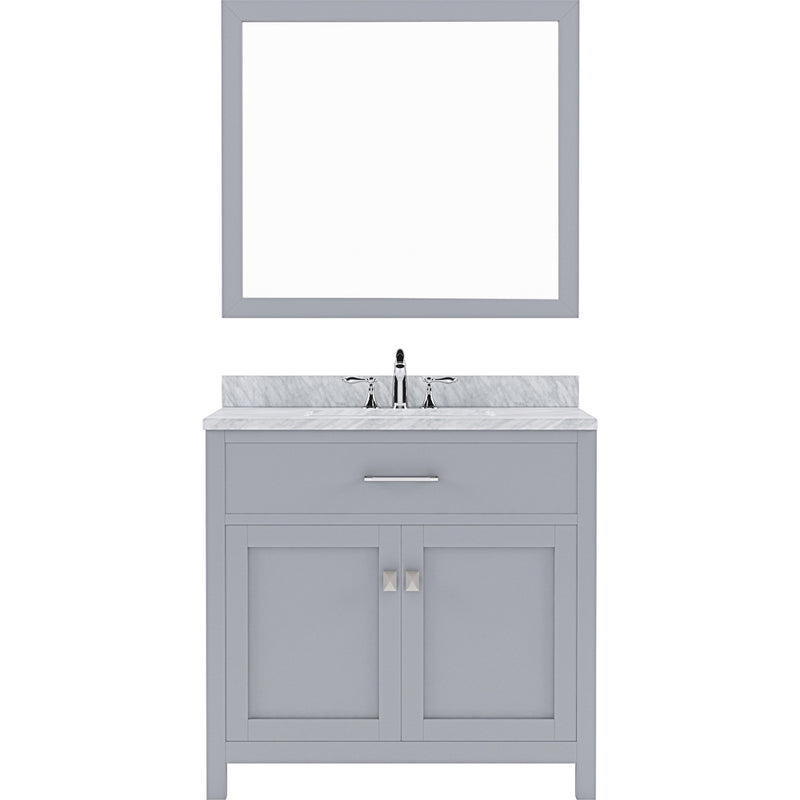 Modern Fittings Caroline 36" Single Bath Vanity with Marble Top and Square Sink Faucet