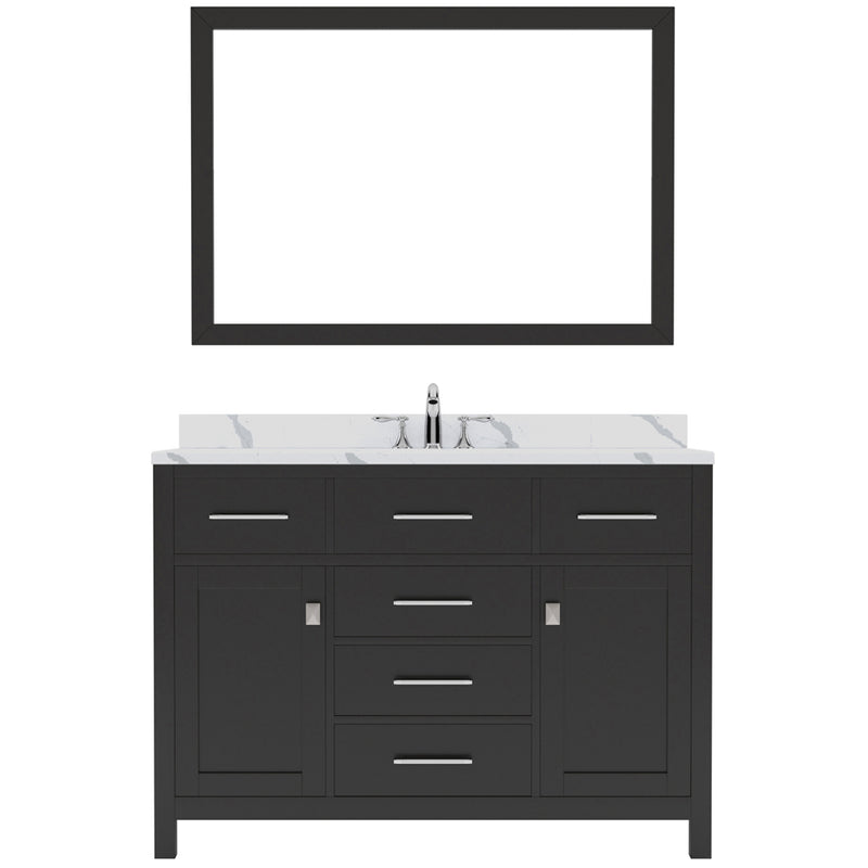 Modern Fittings Caroline 48" Single Bath Vanity with Calacatta Quartz Top and Round Sink