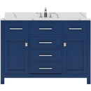 Modern Fittings Caroline 48" Single Bath Vanity with Calacatta Quartz Top and Round Sink