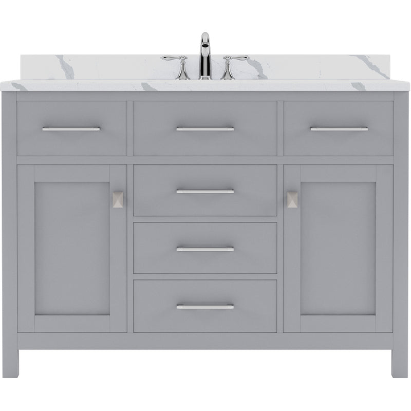 Modern Fittings Caroline 48" Single Bath Vanity with Calacatta Quartz Top and Round Sink