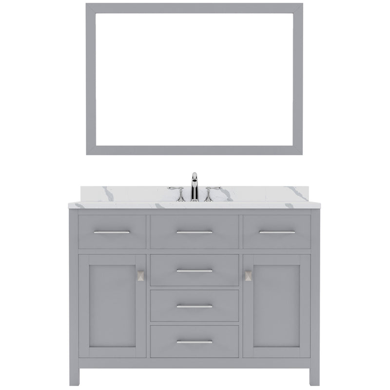 Modern Fittings Caroline 48" Single Bath Vanity with Calacatta Quartz Top and Round Sink