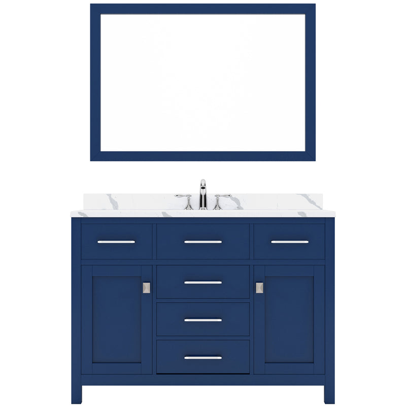 Modern Fittings Caroline 48" Single Bath Vanity with Calacatta Quartz Top and Square Sink Faucet