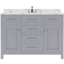 Modern Fittings Caroline 48" Single Bath Vanity with Calacatta Quartz Top and Square Sink