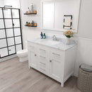 Modern Fittings Caroline 48" Single Bath Vanity with Calacatta Quartz Top and Square Sink Faucet