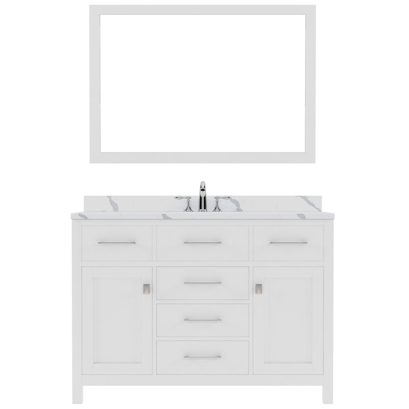 Modern Fittings Caroline 48" Single Bath Vanity with Calacatta Quartz Top and Square Sink