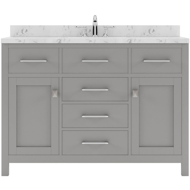 Modern Fittings Caroline 48" Single Bath Vanity with Cultured Marble Quartz Top and Round Sink