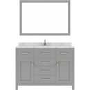 Modern Fittings Caroline 48" Single Bath Vanity with Cultured Marble Quartz Top and Round Sink Faucet