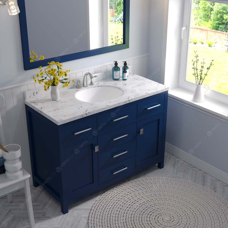 Modern Fittings Caroline 48" Single Bath Vanity with Cultured Marble Quartz Top and Round Sink