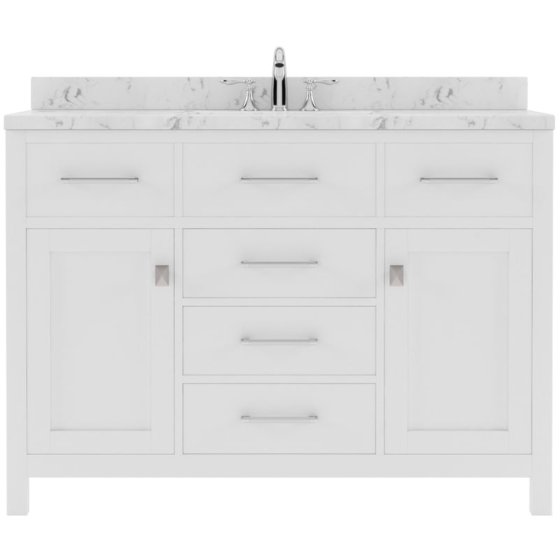 Modern Fittings Caroline 48" Single Bath Vanity with Cultured Marble Quartz Top and Round Sink