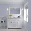 Modern Fittings Caroline 48" Single Bath Vanity with Cultured Marble Quartz Top and Round Sink Faucet