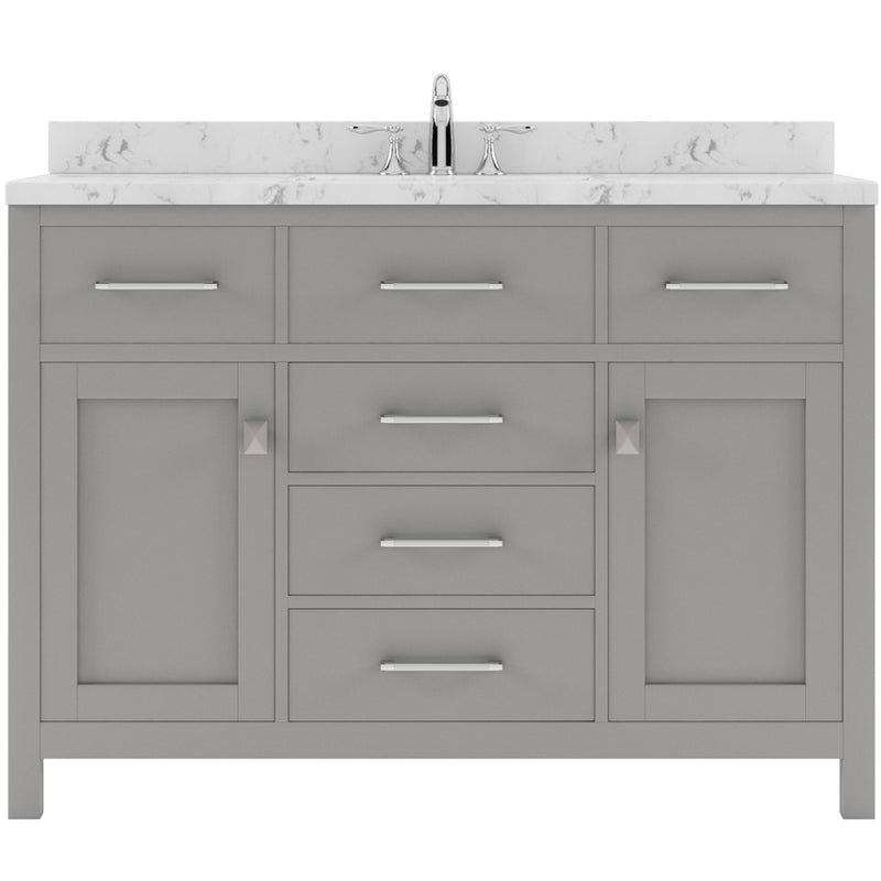 Modern Fittings Caroline 48" Single Bath Vanity with Cultured Marble Quartz Top and Square Sink