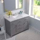 Modern Fittings Caroline 48" Single Bath Vanity with Cultured Marble Quartz Top and Square Sink