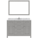 Modern Fittings Caroline 48" Single Bath Vanity with Cultured Marble Quartz Top and Square Sink