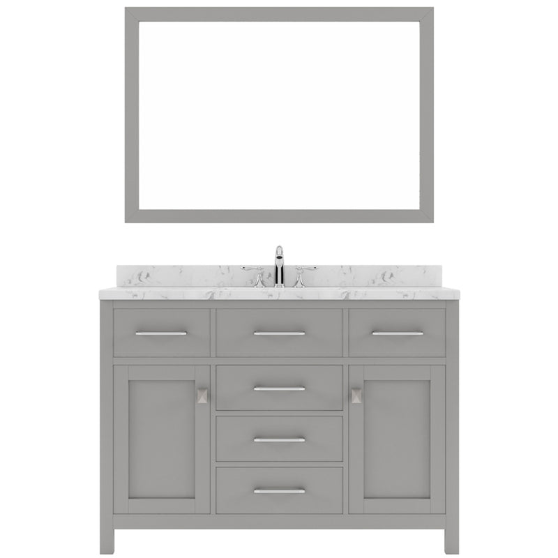 Modern Fittings Caroline 48" Single Bath Vanity with Cultured Marble Quartz Top and Square Sink