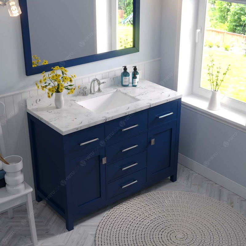 Modern Fittings Caroline 48" Single Bath Vanity with Cultured Marble Quartz Top and Square Sink