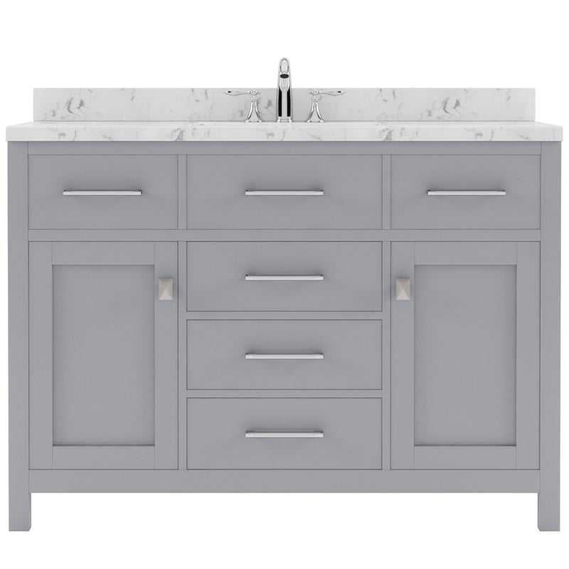 Modern Fittings Caroline 48" Single Bath Vanity with Cultured Marble Quartz Top and Square Sink