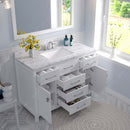 Modern Fittings Caroline 48" Single Bath Vanity with Cultured Marble Quartz Top and Square Sink