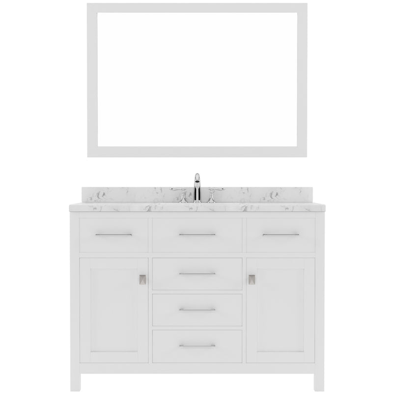 Modern Fittings Caroline 48" Single Bath Vanity with Cultured Marble Quartz Top and Square Sink Faucet