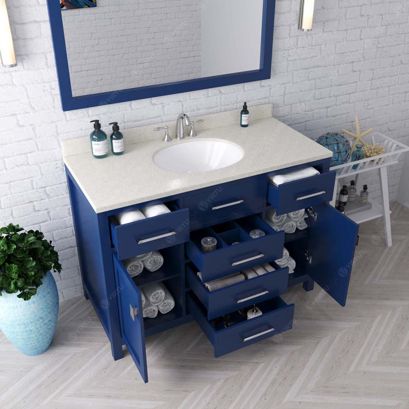 Modern Fittings Caroline 48" Single Bath Vanity with Quartz Top and Round Sink