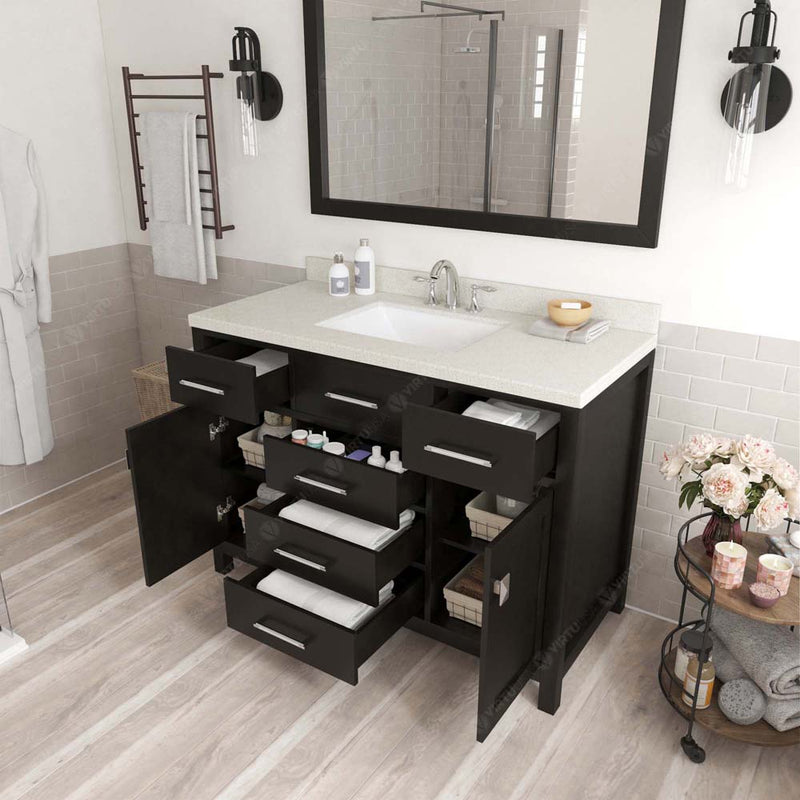 Modern Fittings Caroline 48" Single Bath Vanity with Quartz Top and Square Sink