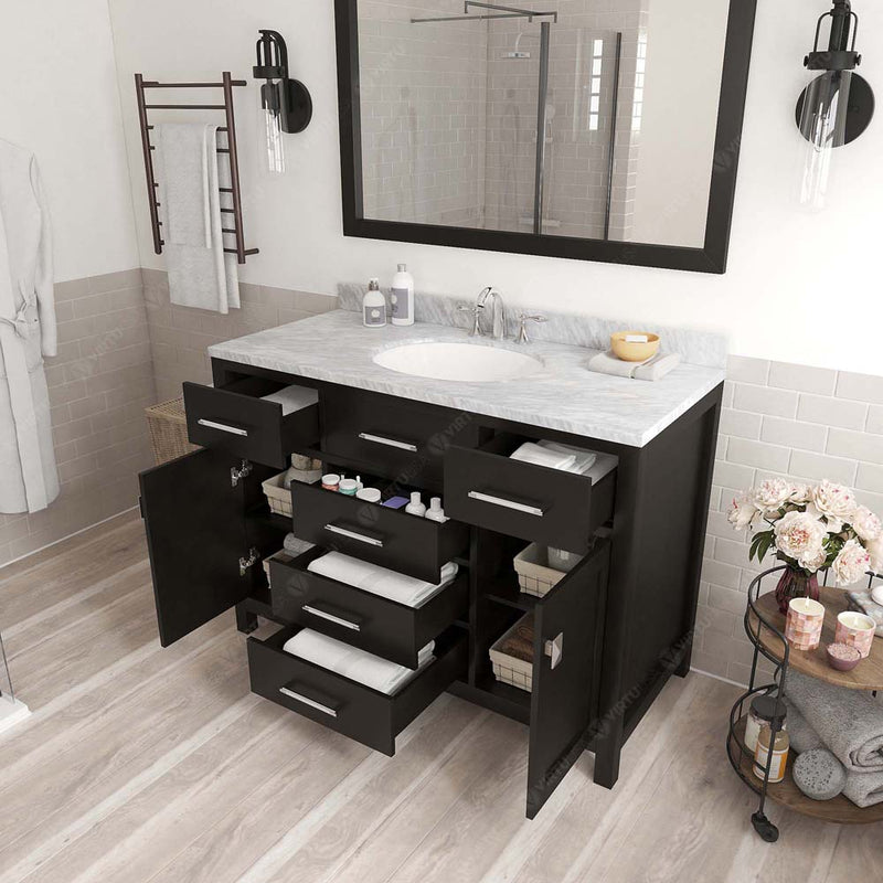 Modern Fittings Caroline 48" Single Bath Vanity with Marble Top and Round Sink