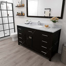 Modern Fittings Caroline 60" Single Bath Vanity with Calacatta Quartz Top and Round Sink Faucet