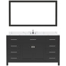 Modern Fittings Caroline 60" Single Bath Vanity with Calacatta Quartz Top and Round Sink