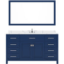 Modern Fittings Caroline 60" Single Bath Vanity with Calacatta Quartz Top and Round Sink