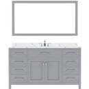 Modern Fittings Caroline 60" Single Bath Vanity with Calacatta Quartz Top and Round Sink